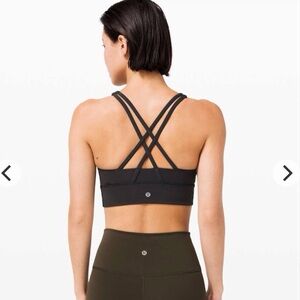 Lululemon Energy Bra size 6 High Neck Long Line *Tough Black